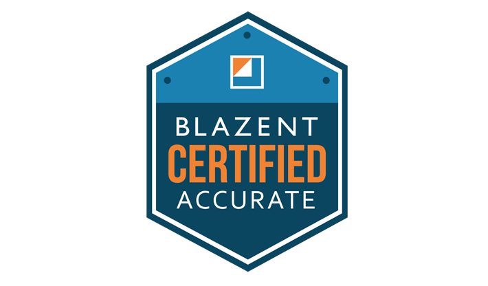 Blazent Certified Accurate